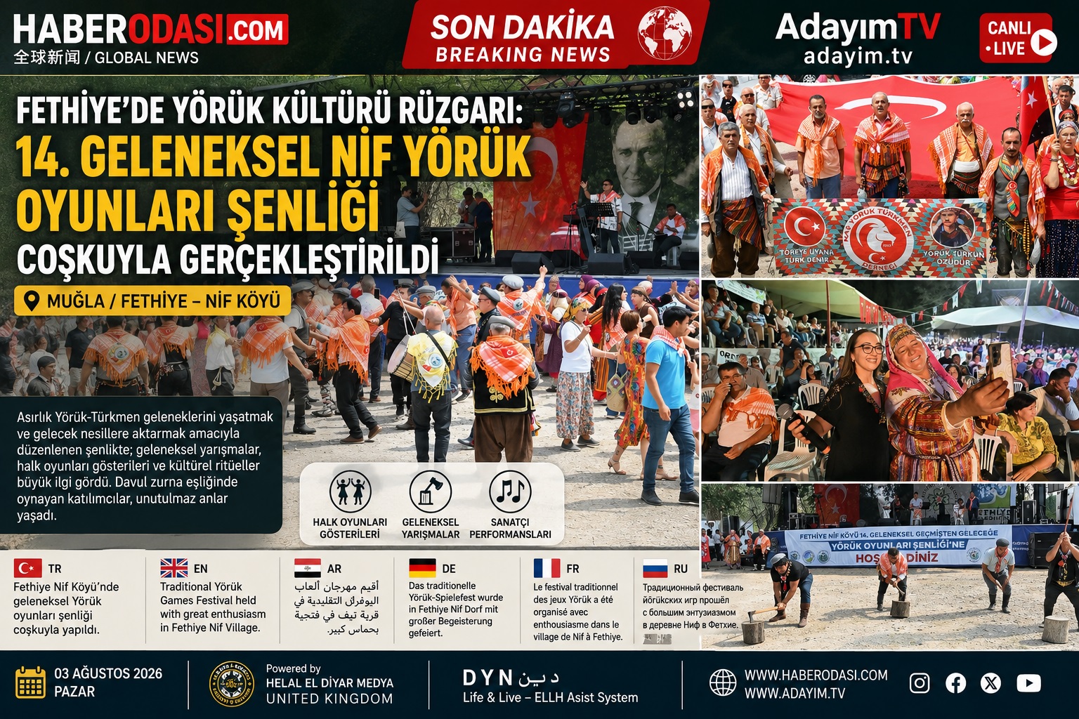Fethiye’de Yörük Kültürü Rüzgârı: 14. Geleneksel Nif Yörük Oyunları Şenliği Coşkuyla Gerçekleştirildi