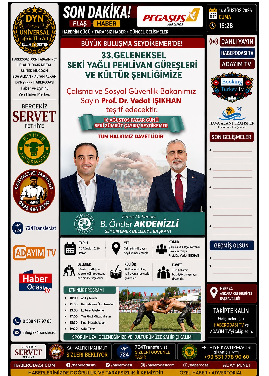🔴 ÖZEL HABER | SEYDİKEMER’DE 33. SEKİ YAĞLI PEHLİVAN GÜREŞLERİ İÇİN BÜYÜK BULUŞMA