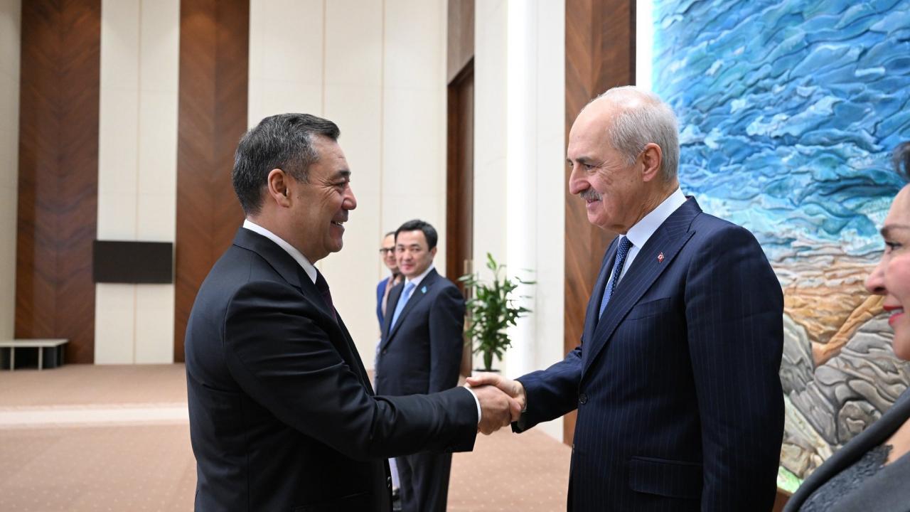 TBMM Başkanı Kurtulmuş, Kırgızistan Cumhurbaşkanı Caparov tarafından kabul edildi